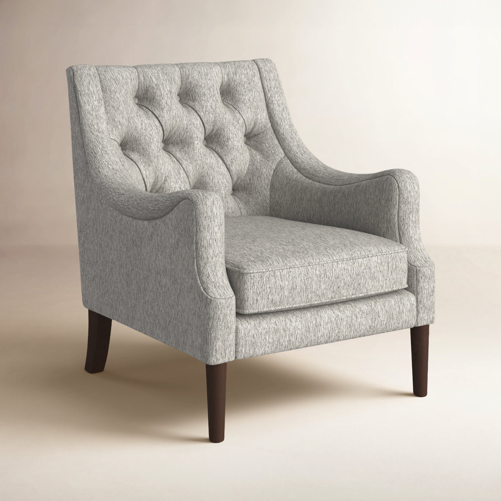 Anatonia 29.25" Wide Tufted Wingback Chair, Gray