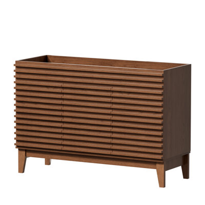 48" Lafayette, Mid-Century Lafayette Cabinet With 2 Soft Closing Doors, Freestanding Bathroom Cabinet, Particleboard Frame With Wood Grain Laminate (Sink Not Included)