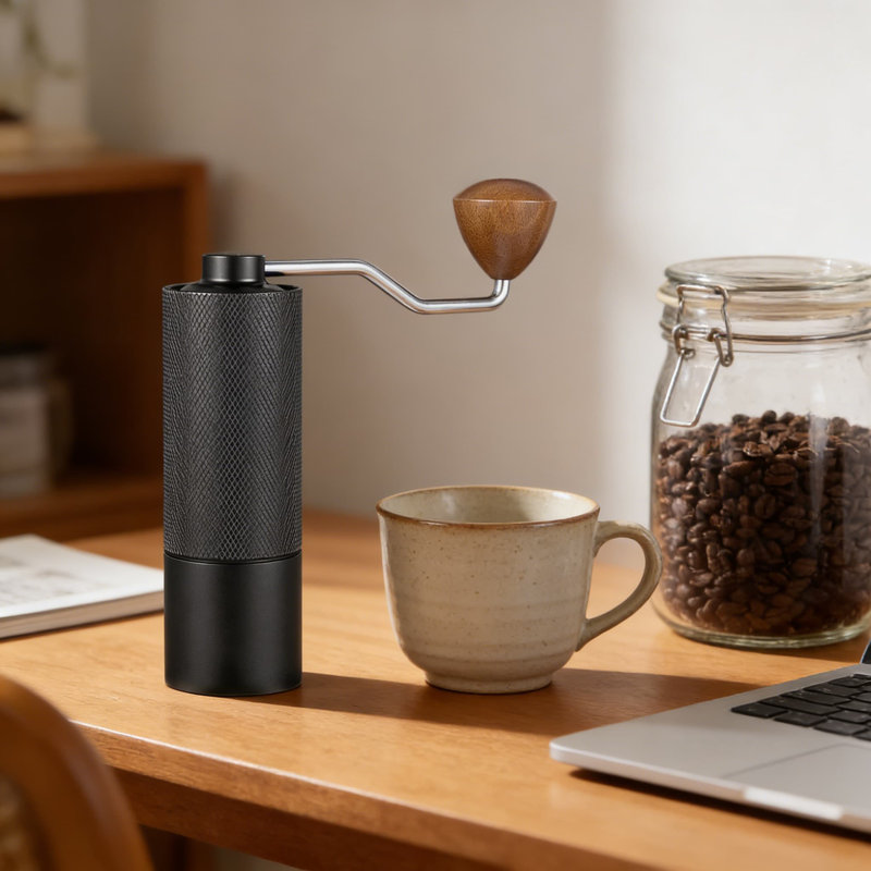 Moulin à café manuel avec meules coniques en acier inoxydable, capacité 25G - Manivelle portable pour la maison, le bureau, le camping et les voyages