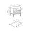 54cm W Metal Bedside Table