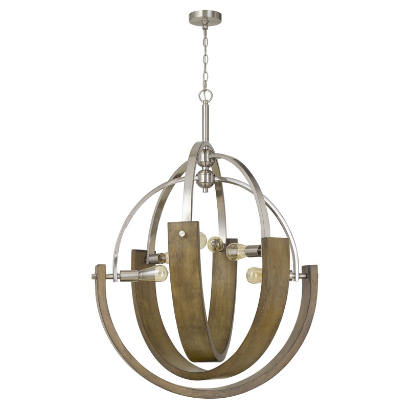 Carbry 6 - Light Wagon Wheel Chandelier