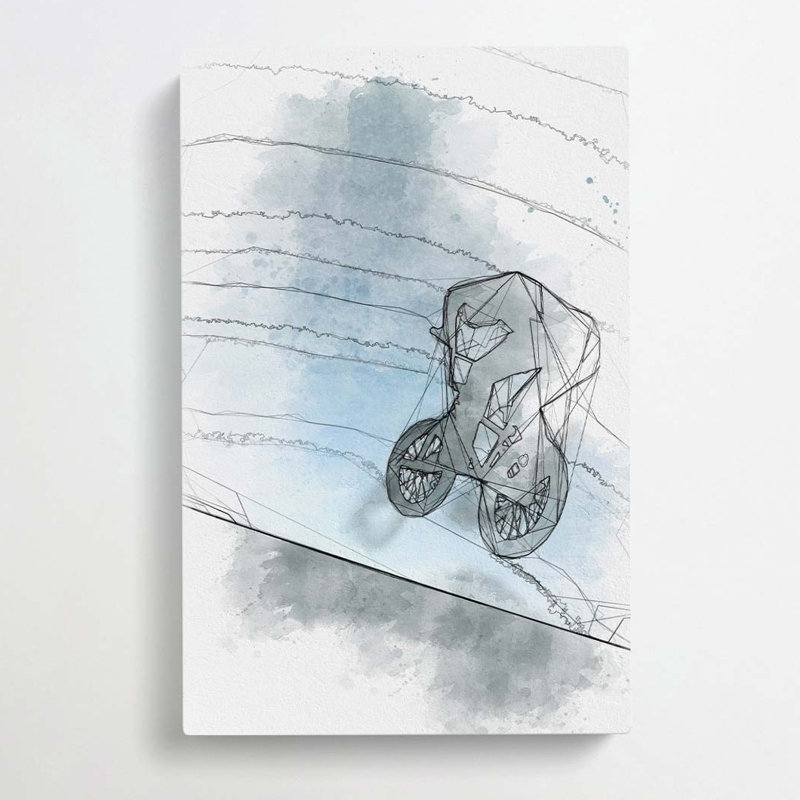 BMX Jump in Abstract - Wrapped Canvas, 76cm H x 50cm W x 3cm D