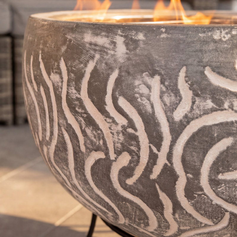 Round Clay Wood Burning Smokeless Fire Pit