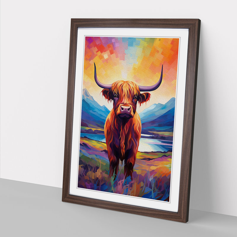 Highland Cow Futurism - Framed Print