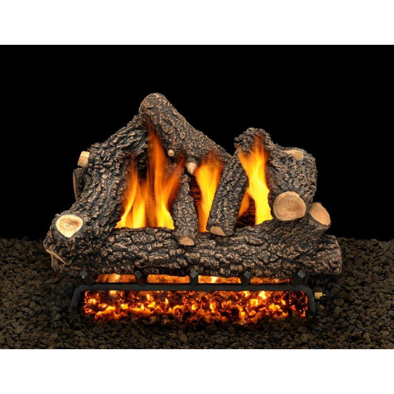 Cheyenne Fireplace Logs, Log Switch, 18" (Minimum Opening: 16"H x 28"FW x 16"BW x 14"D), Natural Gas