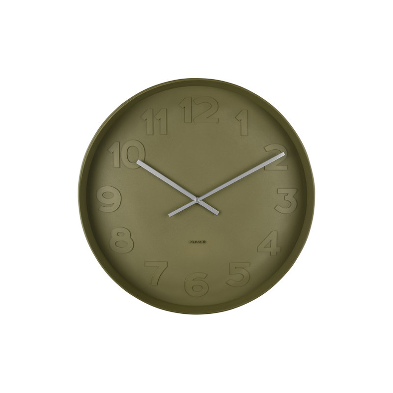 Wall Clock, Moss Green, 37.5cm H x 37.5cm W x 6cm D