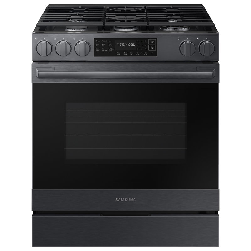 Bespoke 6.0 cu. Ft. Smart Slide-In Gas Range with True Convection in Matte Black Steel, Matte Black