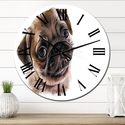Portrait d'un carlin - Horloge murale traditionnelle