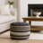 Lakysha Handmade Striped Cotton & Jute Woven Ottoman Pouf