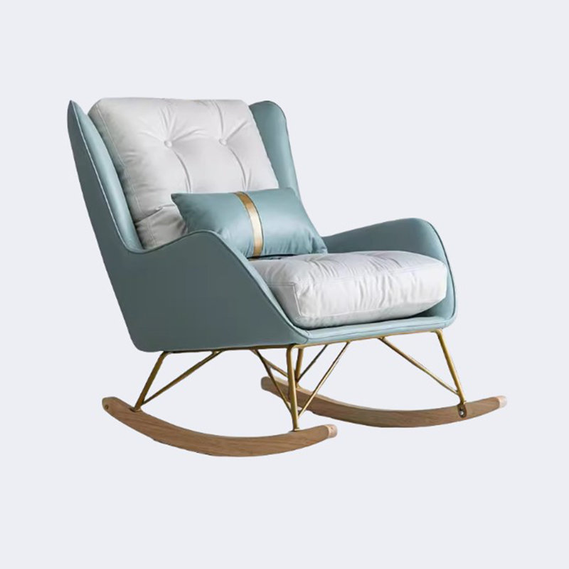 Chaise berçante nordique légère Light Luxury, Vert / blanc