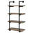 Black And Rustic Oak 4-Tier Wall Shelf-125336507