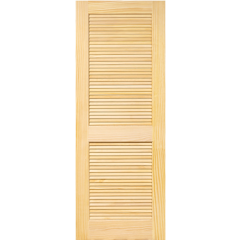 Louvered Solid Wood Unfinished Slab Standard Door, 24" x 80"
