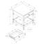 Table d'appoint, 2 niveaux, table de bout, table d'appoint, carré, table de chevet, chambre à coucher, lampe, placage brun, traditionnel