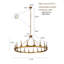 Lustre en roue de chariot de style bougie à 18 lumières Armistead-1080966604