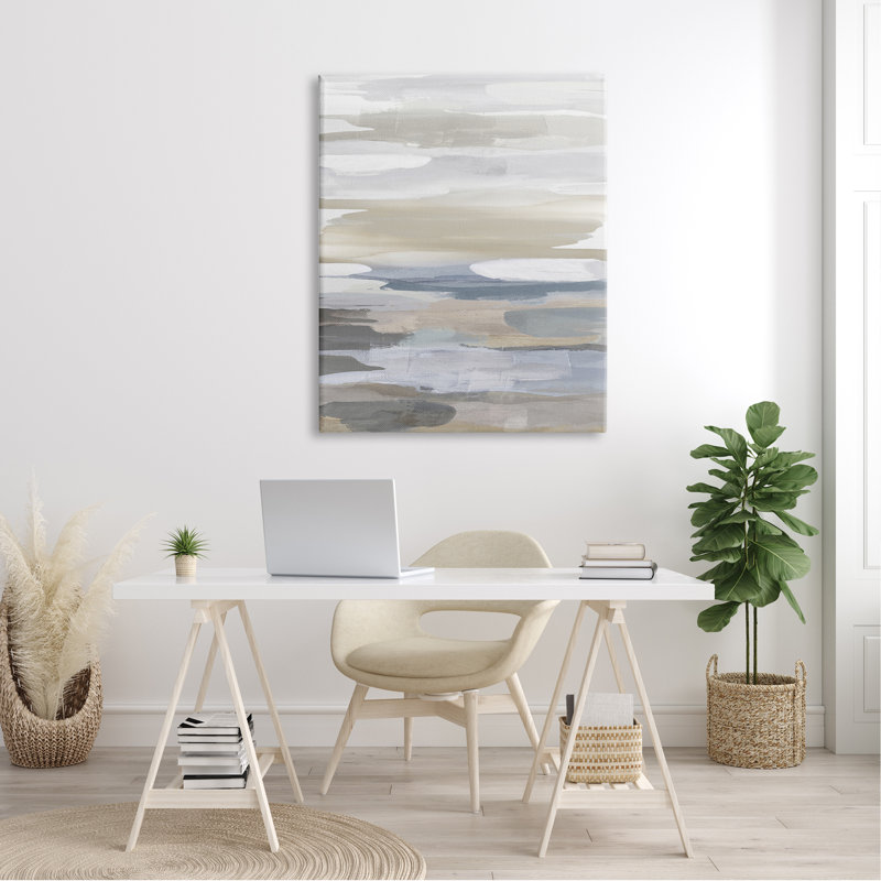 Earthy Abstract Painterly Modern Neutral Tones by Jackie Hanson - Painting on Canvas, Wrapped Canvas, 36" W x 48" H