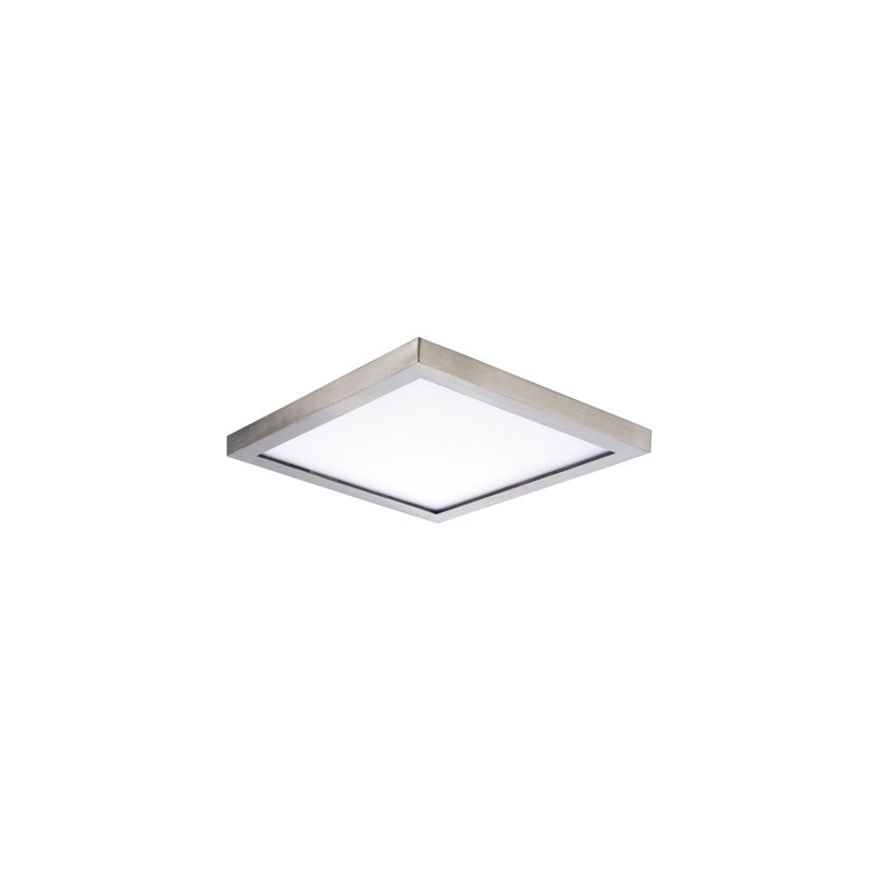 Methel LED Flush Mount, Satin Nickel, 0.5" H x 5" W x 5" D