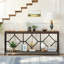 Très longue table d'appoint 70,86 po, console 2 niveaux-209094327