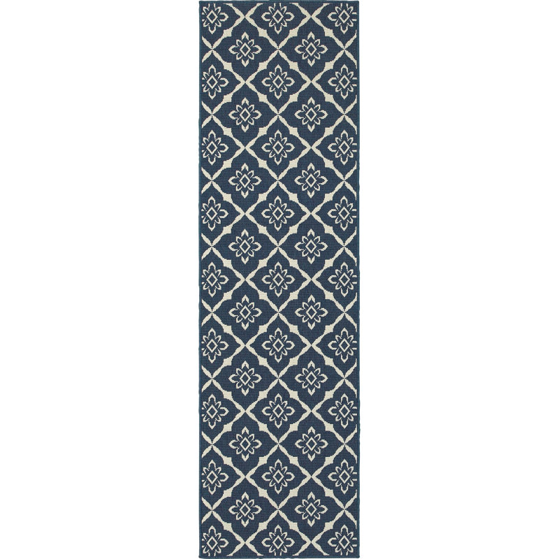 Deltana Floral Indoor / Outdoor Rug, Runner 2'3" x 7'6"