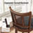 Avis 30" Traditional Bar Stool with Faux Leather Swivel Seat and Rattan Back Rubber Wood Frame (Set of 4)-1408486945