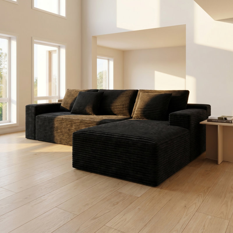 Canapé modulaire modulaire, Orienté à droite, Noir