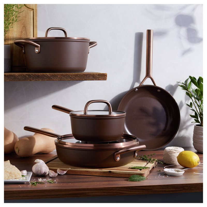 Batterie de cuisine ZWILLING Milano 7 pièces en aluminium, marron, brown