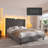 Bed Frame With 51"High Velvet Upholstered  Wingback Headboard, Platform Bed With Charging Station And Led Lights-655026587-655026586