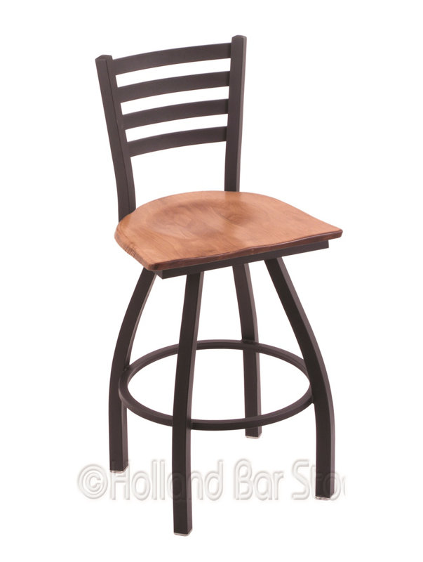 Tabouret de bar pivotant de 30" Evers, Érable moyen, Noir froissé, Tabouret de bar (siège d’une hauteur de 30 po)