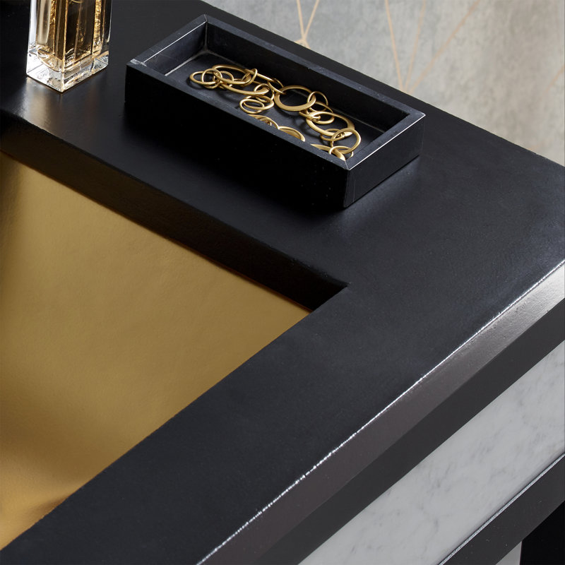 Plateau de meuble-lavabo simple 36,5 po NativeStone, Simple, Gris anthracite