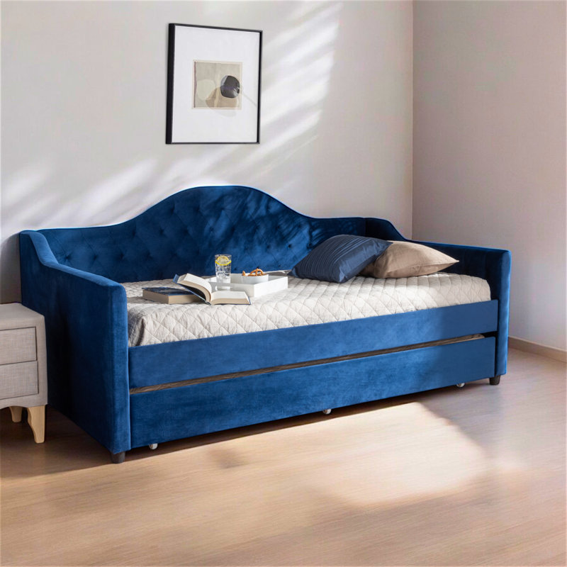 Freya Upholstered Daybed, Twin, Blue