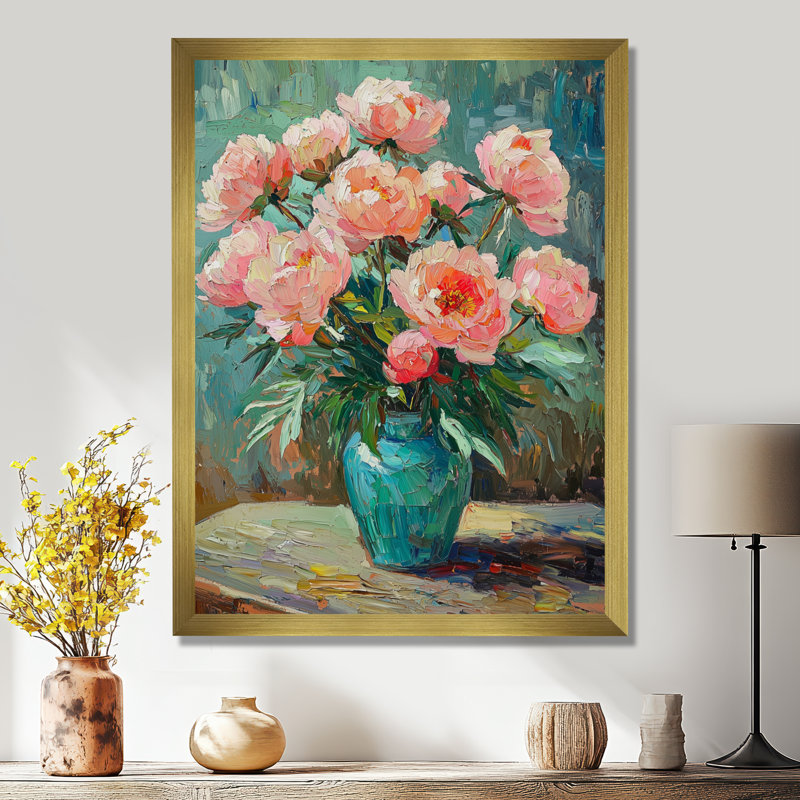 Jeffreys - impressions murales florales, H 32 po x l 24 po, Reproduction encadrée d'une seule photo, Doré