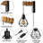 Modern Plug in Wood Cage Black Wall Pendant Lamp Industrial Rustic Retro Adjustable Light Fixture