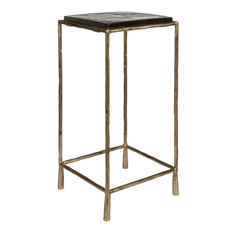  Ovard Antiqued Gold Accent Table