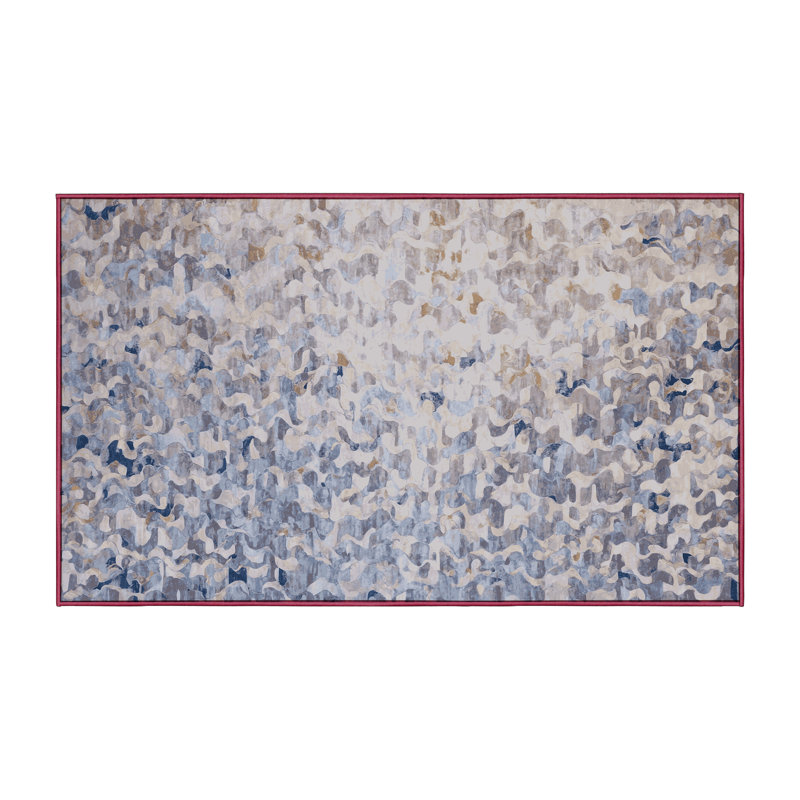 Tapis beige soyeux et moelleux, Rectangle 2 pi x 3 pi