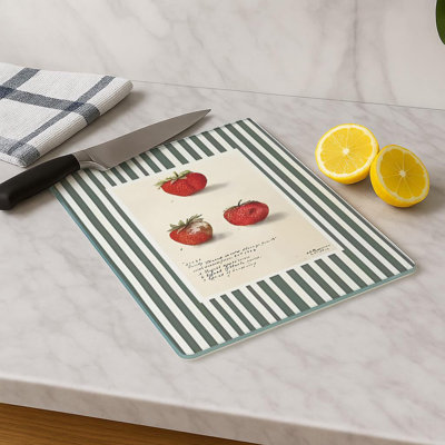 Durable Tempered Glass Cutting Board, 7.9 x 11.8 inches | 100% Antibacterial, Non-Slip Silicone Feet | Easy Clean Surface, Perfect for Food Prep & Kitchen Use, Not Dishwasher, Microwave, or Oven Safe