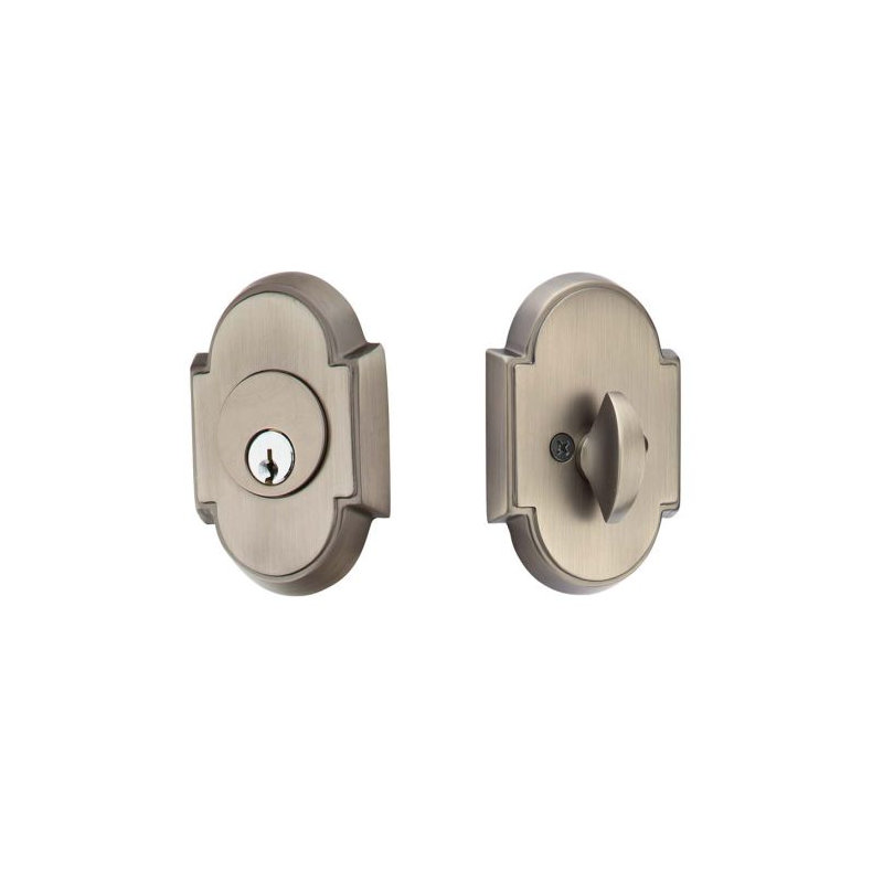 #8 Single Cylinder Deadbolt For 1-3/8" To 2-1/8" Door Polished Chrome Finish, Pewter