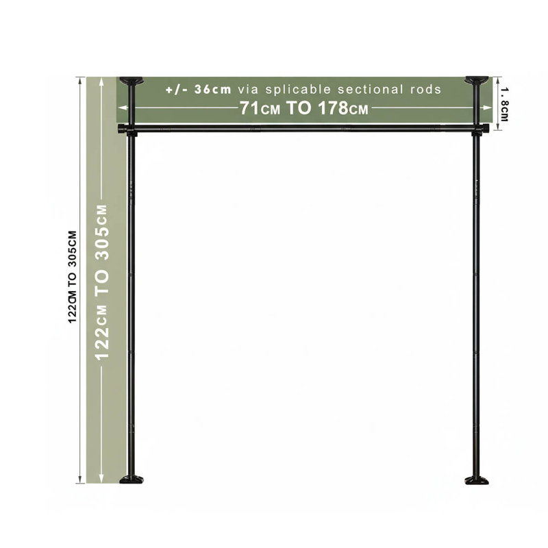 71cm W x 122cm H Metal Single Panel Room Divider, Black