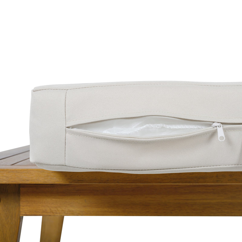 Ensemble de conversation modulaire en bois d'acacia pour 4 personnes avec corde tissée et coussins Peran