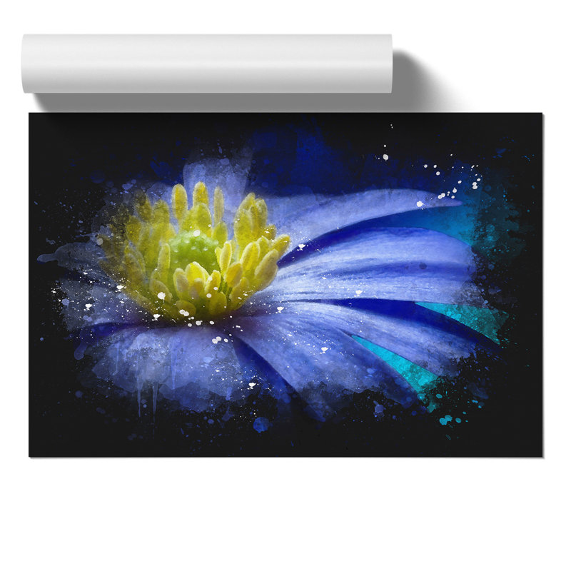 Blue Flower - No Frame Print, 59cm H x 84cm W x 0.1cm D