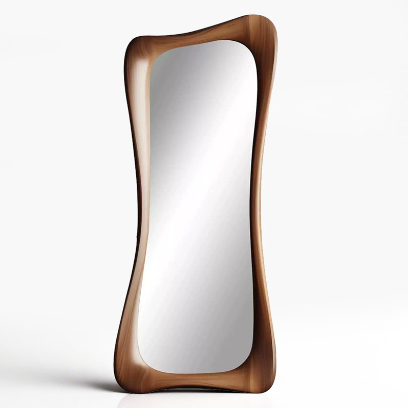 French-Style Vintage Irregular-Shaped High-Definition Full-Length Mirror, 66.93” x 27.56”