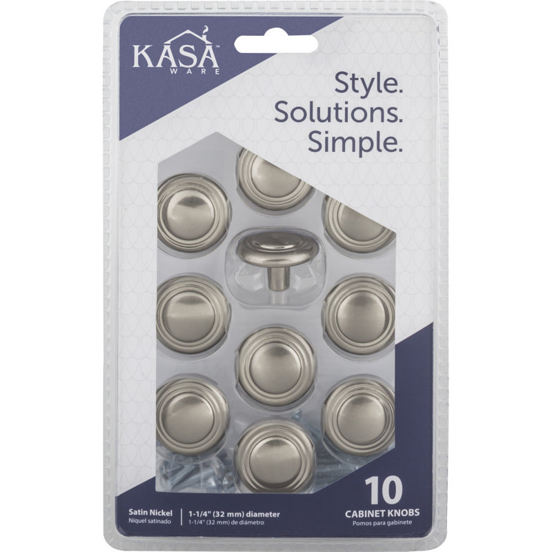 1 1/4" Diameter Mushroom Knob Multipack, Satin Nickel