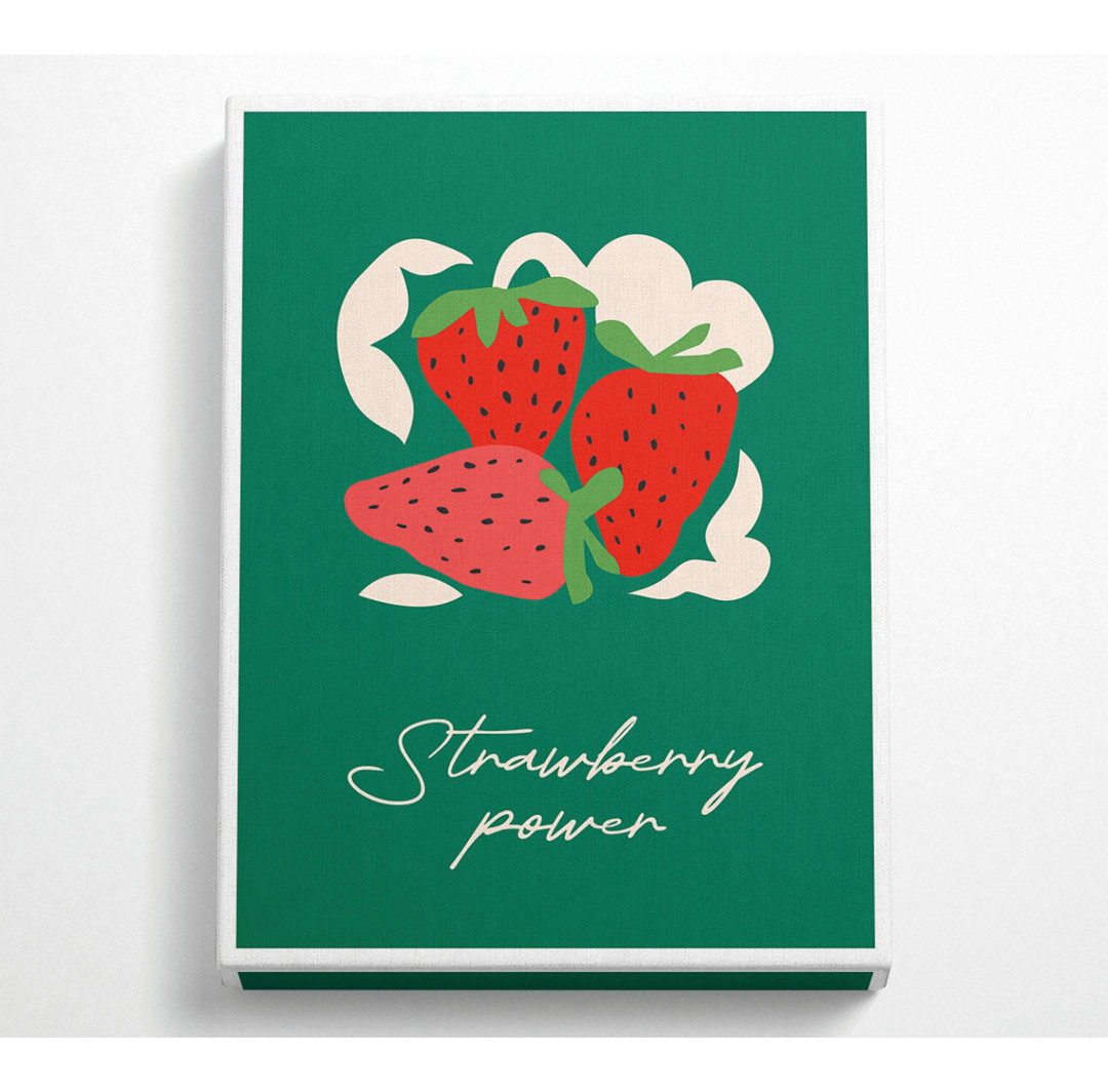 Strawberry Power Boho Canvas Kunstdruck