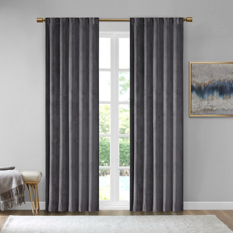 Hegewisch Blackout Curtain Panel Pair, Gray, 37" W x 95" L