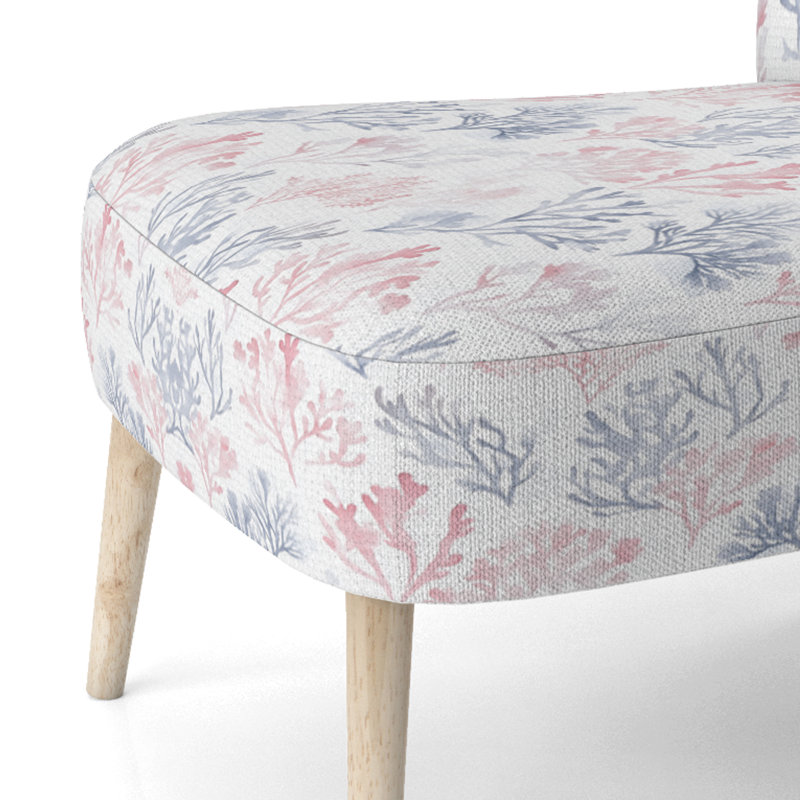 Chaise d'appoint Coastal - Reef bleu clair et rose, Chaise d'appoint sans accoudoirs