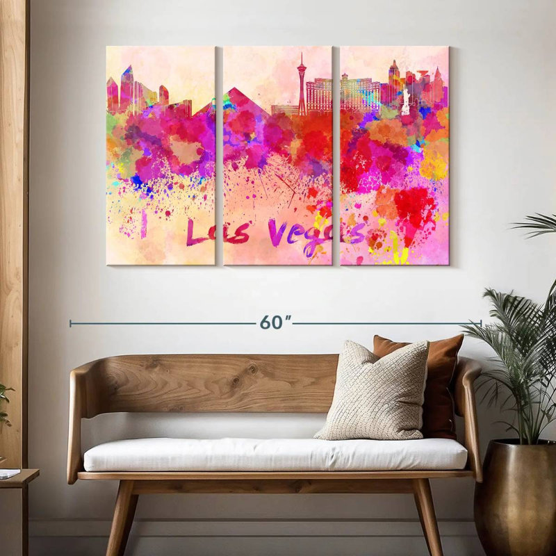 Sirci Las Vegas Skyline Splash, H 32 po x l 50 po