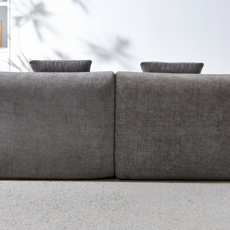 Canapés incurvés confortables en chenille, canapé gris élégant pour une maison moderne