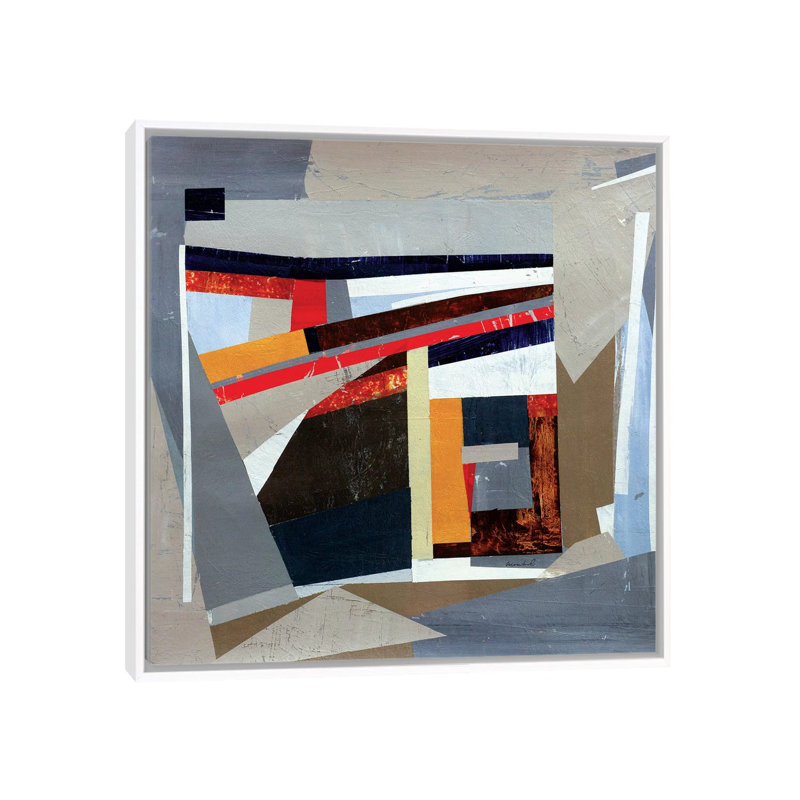 Mid-Century - Painting on Canvas, White Framed, 45.72 cm H x 45.72 cm W