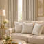 MHG Living Jacquard Cushion Covers - Pack of 2,4 Indoor / Outdoor Cream Square Cushion Pad-136165754