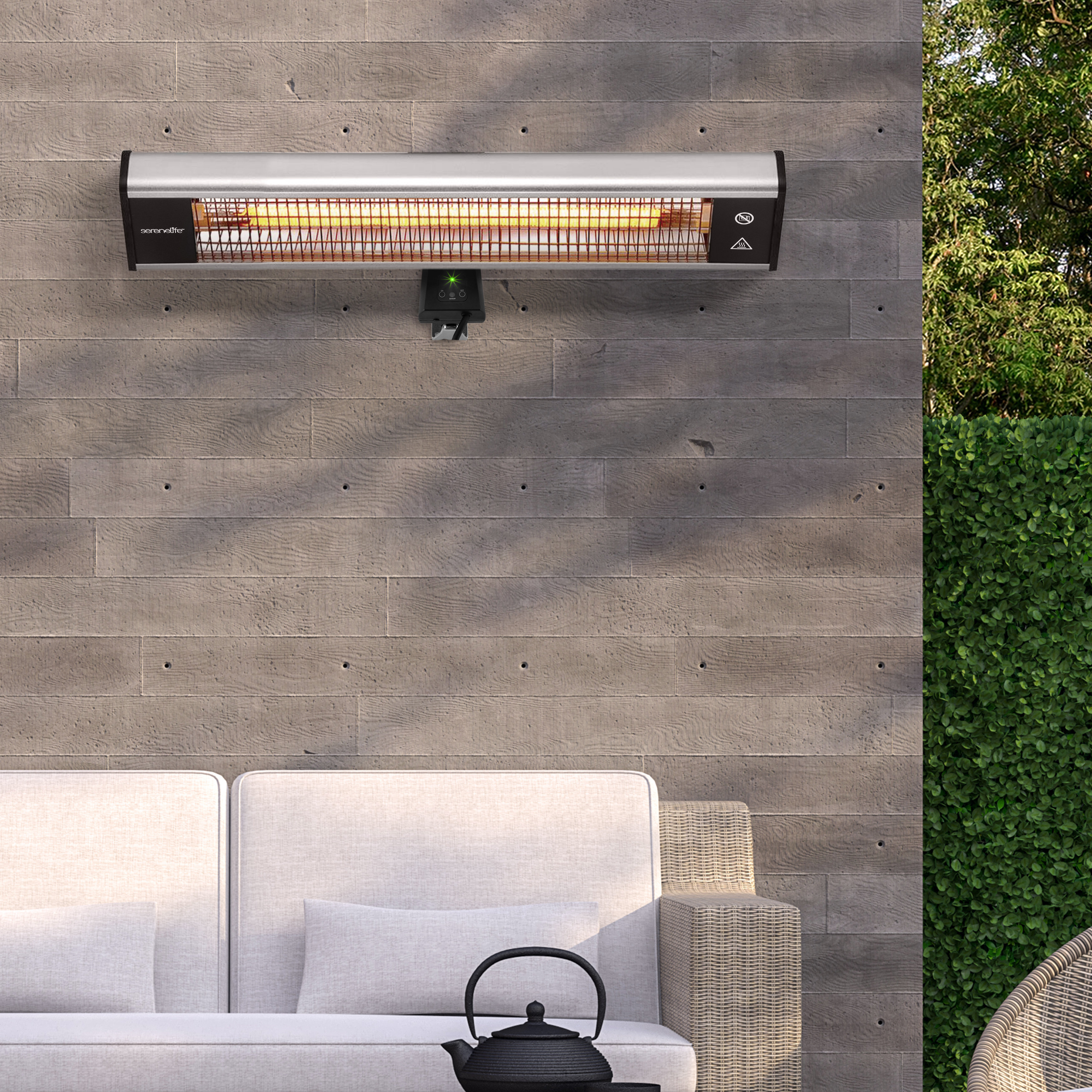 SereneLife Stainless Steel Electric Ceiling Mounted Patio Heater | Wayfair