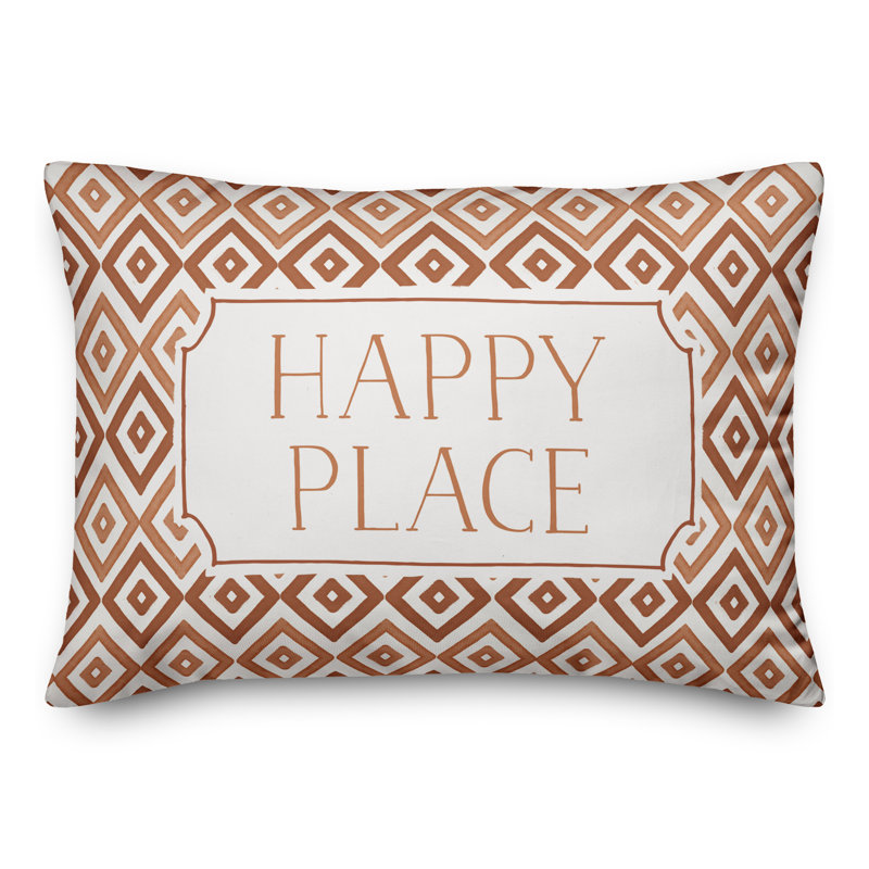 Geometric Outdoor Reversible Throw Pillow, Orange
