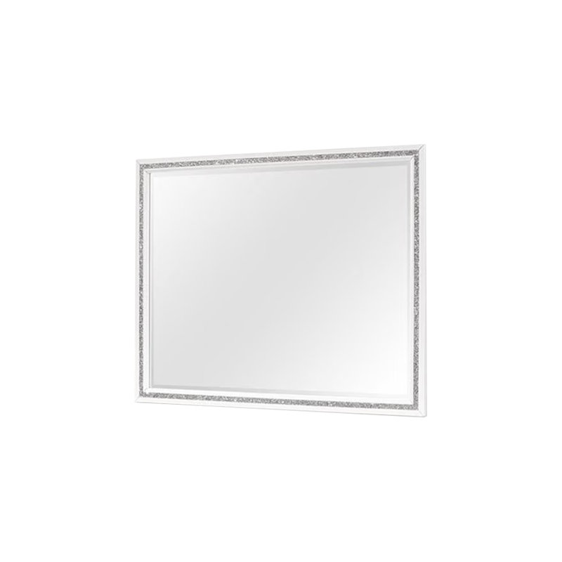 Miroir contemporain l 38,4 po, blanc